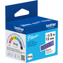 Brother Btag Label Tape for P-Touch PT-N10, PT-N20 & PT-N25BT (Black on Purple, 0.5" x 13.1')