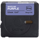 Brother Btag Label Tape for P-Touch PT-N10, PT-N20 & PT-N25BT (White on Purple, 0.5" x 13.1')
