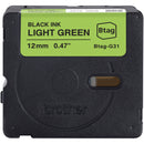 Brother Btag Label Tape for P-Touch PT-N10, PT-N20 & PT-N25BT (Black on Light Green, 0.5" x 13.1')