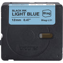 Brother Btag Label Tape for P-Touch PT-N10, PT-N20 & PT-N25BT (Black on Light Blue, 0.5" x 13.1')