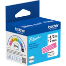 Brother Btag Label Tape for P-Touch PT-N10, PT-N20 & PT-N25BT (White on Pink, 0.5" x 13.1')