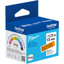 Brother Btag Label Tape for P-Touch PT-N10, PT-N20 & PT-N25BT (Black on Orange, 0.5" x 13.1')