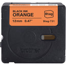 Brother Btag Label Tape for P-Touch PT-N10, PT-N20 & PT-N25BT (Black on Orange, 0.5" x 13.1')