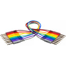 Hosa Technology Patchbay 1/4" Phone Male to 1/4" Phone Male Cable - 1.5' (set of 8)