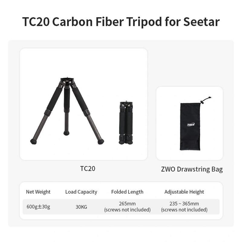 ZWO Seestar TC20 Carbon Fiber Tripod