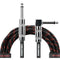 Gator Backline Series 1/4" Straight to 1/4" Right-Angle Braided Instrument Cable (Black/Red, 20')