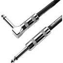 Gator Backline Series 1/4" Straight to 1/4" Right-Angle Braided Instrument Cable (Black/Red, 20')