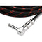 Gator Backline Series 1/4" Straight to 1/4" Right-Angle Braided Instrument Cable (Black/Red, 20')
