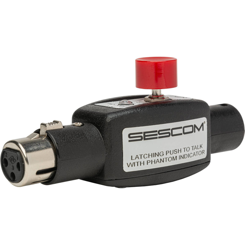 Sescom SES-IL-LPTT Inline XLR Female to Male Push-to-Talk On/Off Switch