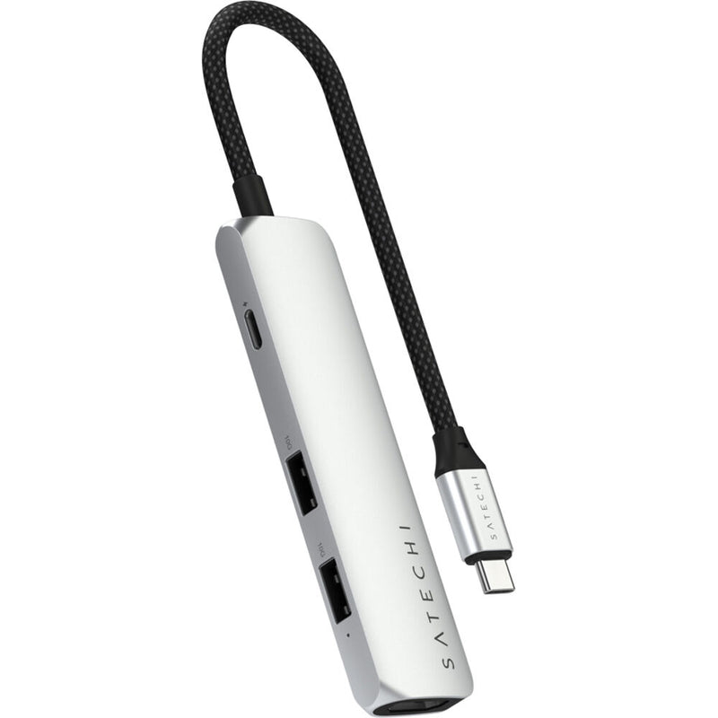 Satechi Slim USB-C 4-in-1 4K Multi-Port Adapter (Silver)