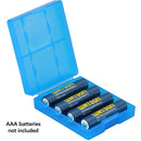 Watson Battery Case for Four AA or AAA Batteries (Blue, 3-Pack)