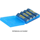 Watson Battery Case for Four AA or AAA Batteries (Blue, 3-Pack)
