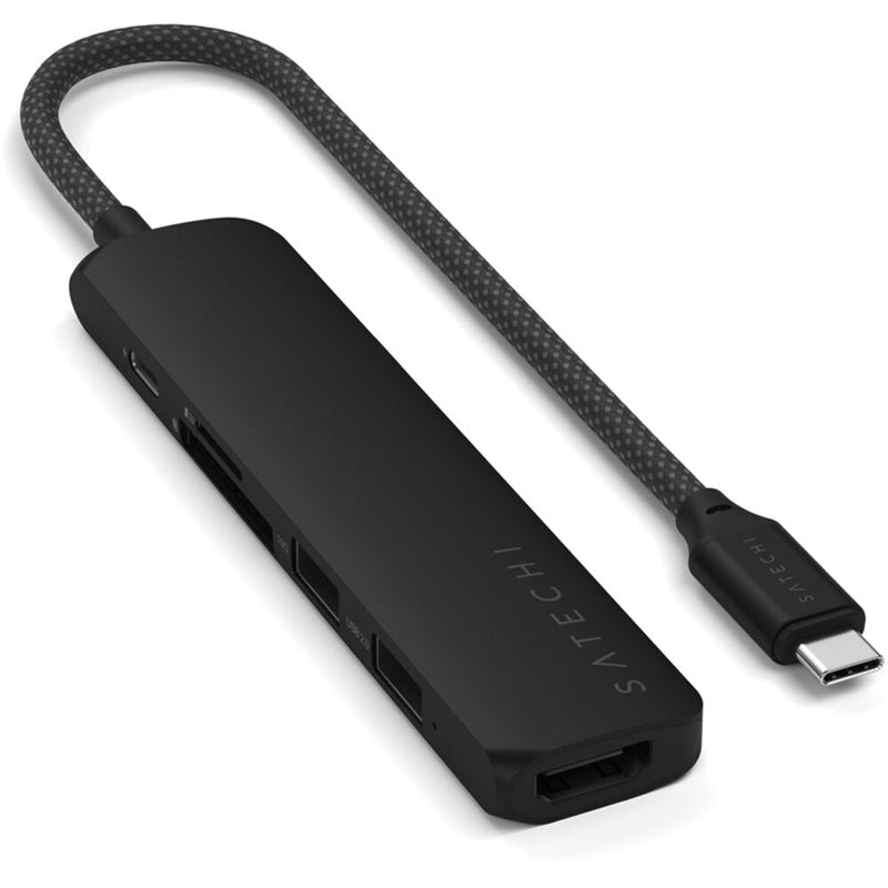 Satechi Slim USB-C 6-in-1 Multi-Port Adapter (Black)