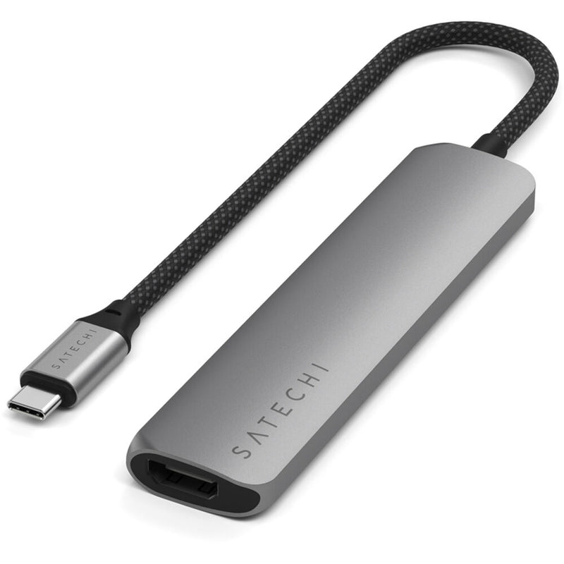 Satechi Slim USB-C 6-in-1 Multi-Port Adapter (Gray)