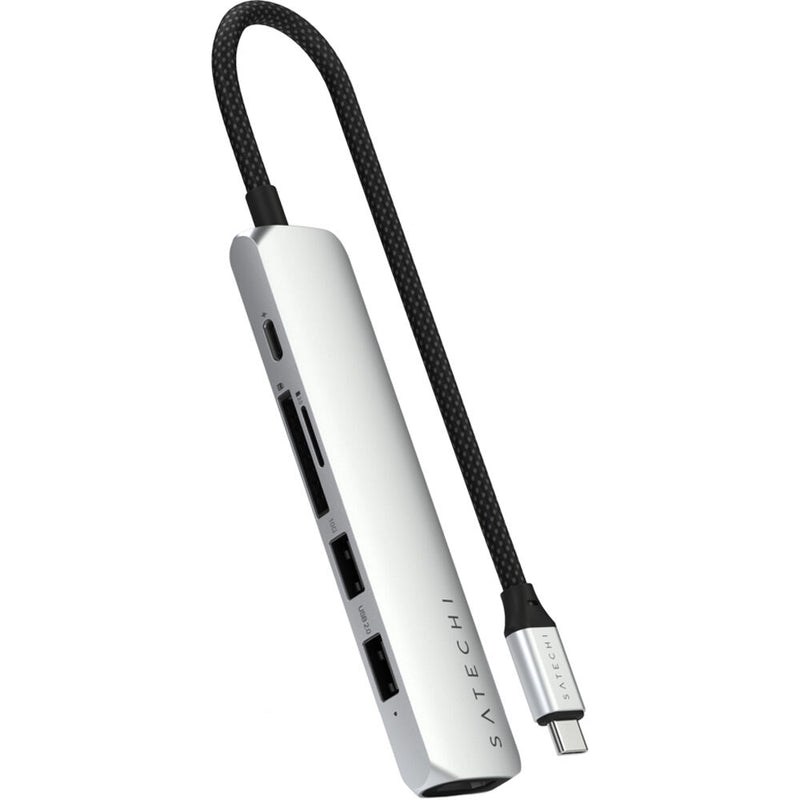 Satechi Slim USB-C 6-in-1 Multi-Port Adapter (Silver)