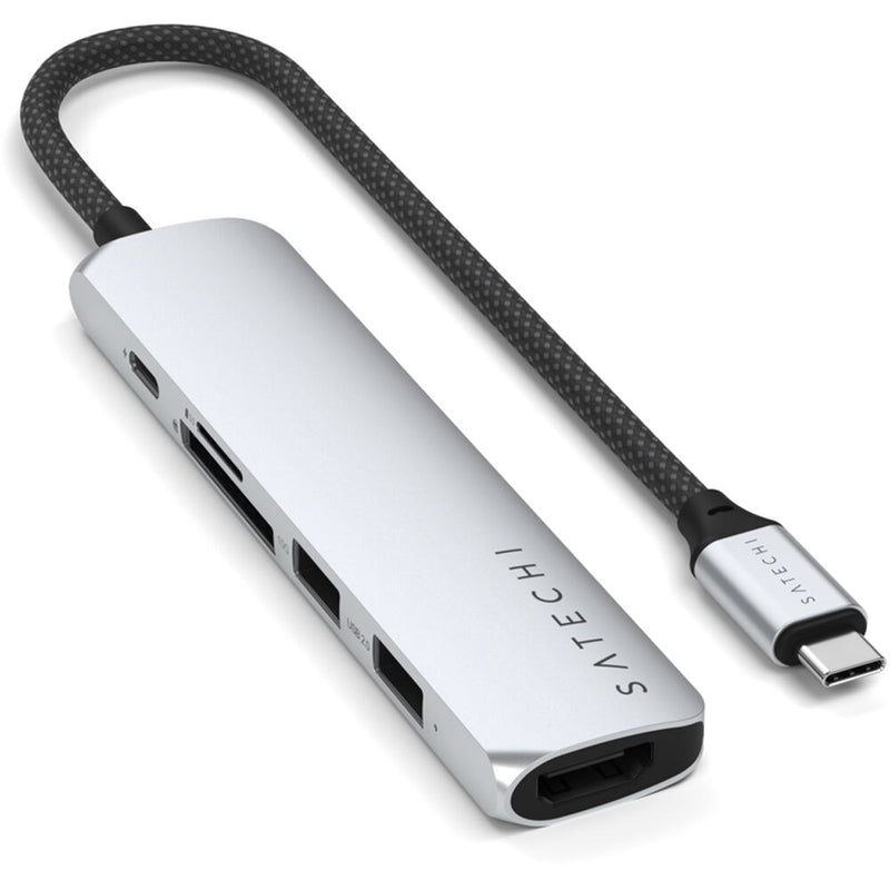 Satechi Slim USB-C 6-in-1 Multi-Port Adapter (Silver)
