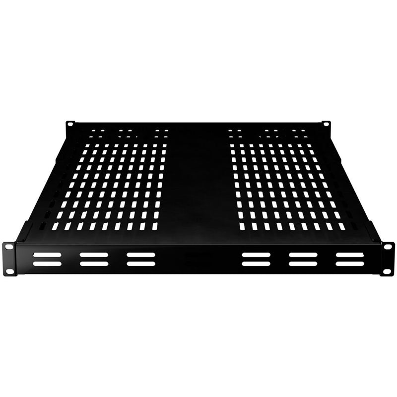 IOGEAR Heavy Duty Vented Adjustable Depth Fixed Rack Shelf (1 RU, 19.5 to 27.6")