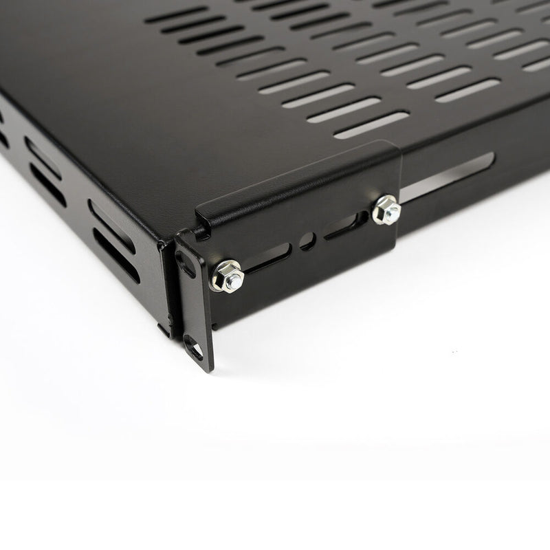 IOGEAR Heavy Duty Vented Adjustable Depth Fixed Rack Shelf (1 RU, 19.5 to 27.6")
