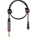 Gator HEADLINER Series Straight 1/4" to TA4F Instrument Cable with Quiet Switch Connector (3')