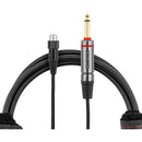 Gator HEADLINER Series Straight 1/4" to TA4F Instrument Cable with Quiet Switch Connector (3')