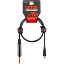 Gator HEADLINER Series Straight 1/4" to TA4F Instrument Cable with Quiet Switch Connector (3')
