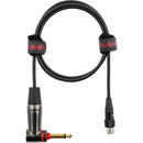 Gator HEADLINER Series Right-Angle 1/4" to TA4F Instrument Cable with Quiet Switch Connector (3')