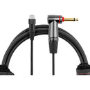 Gator HEADLINER Series Right-Angle 1/4" to TA4F Instrument Cable with Quiet Switch Connector (3')
