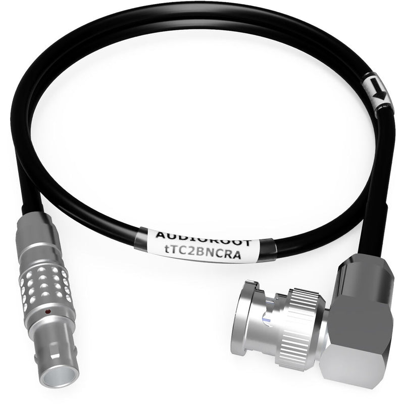 AUDIOROOT 5-Pin Male to Right-Angle BNC Timecode Cable (2')