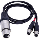 AUDIOROOT AXLR5F2YT3 XLR5F to Dual TA3F Balanced Audio Y-Cable (2')