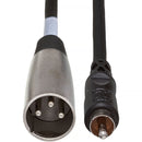Hosa Technology RCA Male to 3-Pin XLR Male Audio Cable (Metal) - 20'