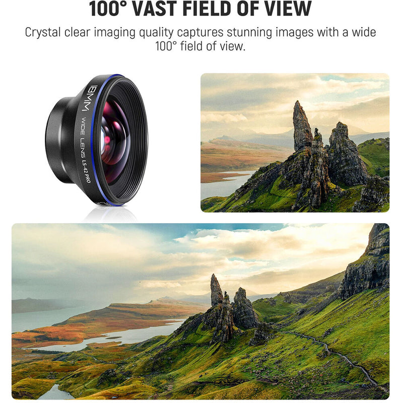 Neewer LS-42 PRO 18mm Wide-Angle Lens with Smartphone Clip & Filter Adapter