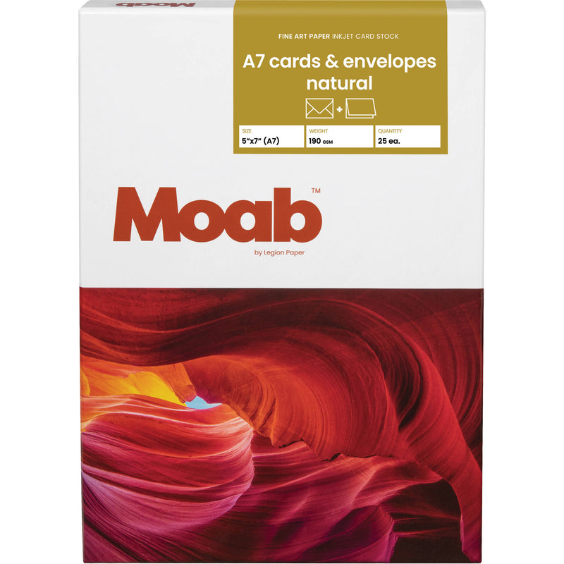 Moab Artist Cards (Natural White, 5 x 7", 25 Cards/Envelopes)