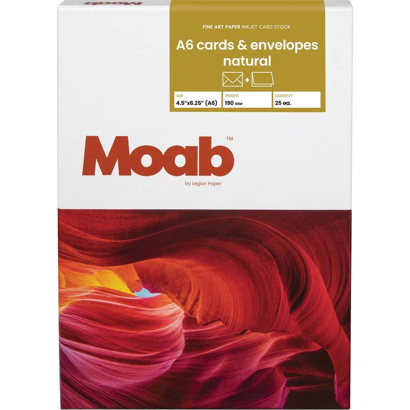 Moab Artist Cards (Natural White, 4.5 x 6.25", 25 Cards/Envelopes)