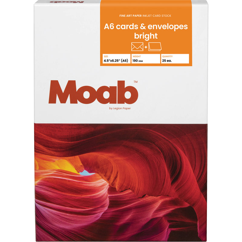 Moab Artist Cards (Bright White, 4.5 x 6.25", 25 Cards/Envelopes)