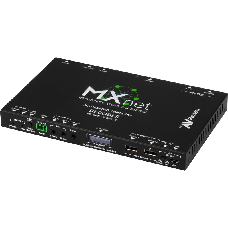 AVPro Edge MXNet 1G Evolution II Dante Decoder (TAA Compliant)