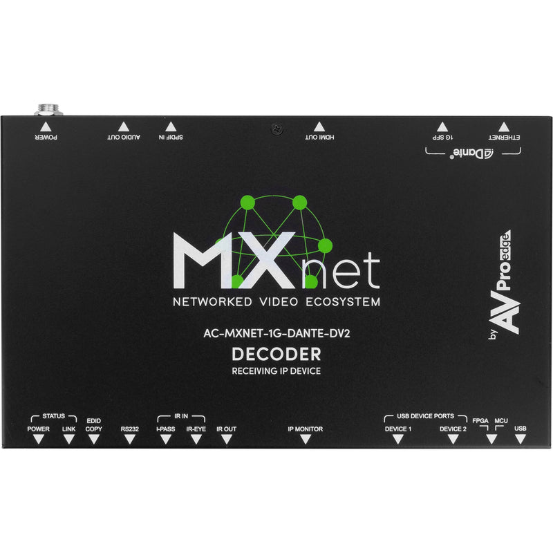 AVPro Edge MXNet 1G Evolution II Dante Decoder (TAA Compliant)