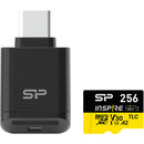 Silicon Power 256GB Inspire UHS-I microSDXC Memory Card with USB-C Card Reader