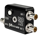 MUTINY ISO X2+ 12G-SDI 1:2 Video and Power Distribution Amplifier with Isolator and SafeTap Cable