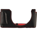 Oberwerth Half Case for Leica D-Lux 8 (Black with Red Stitching)