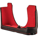 Oberwerth Half Case for Leica D-Lux 8 (Black with Red Stitching)