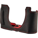 Oberwerth Half Case for Leica D-Lux 8 (Black with Red Stitching)