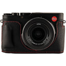 Oberwerth Half Case for Leica D-Lux 8 (Black with Red Stitching)