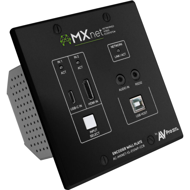 AVPro Edge Wall Plate for MXnet 1G Evolution II Encoder (Black)