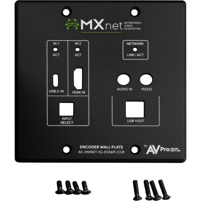AVPro Edge Wall Plate for MXnet 1G Evolution II Encoder (Black)