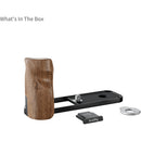 SmallRig L-Shaped Mount Plate with Wooden Handle for FUJIFILM X half (Black)