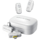 Hollyland LARK A1 Combo 2-Person Wireless Microphone System with USB-C and Lightning Connectors for Mobile Devices (Ivory White, 2.4 GHz)