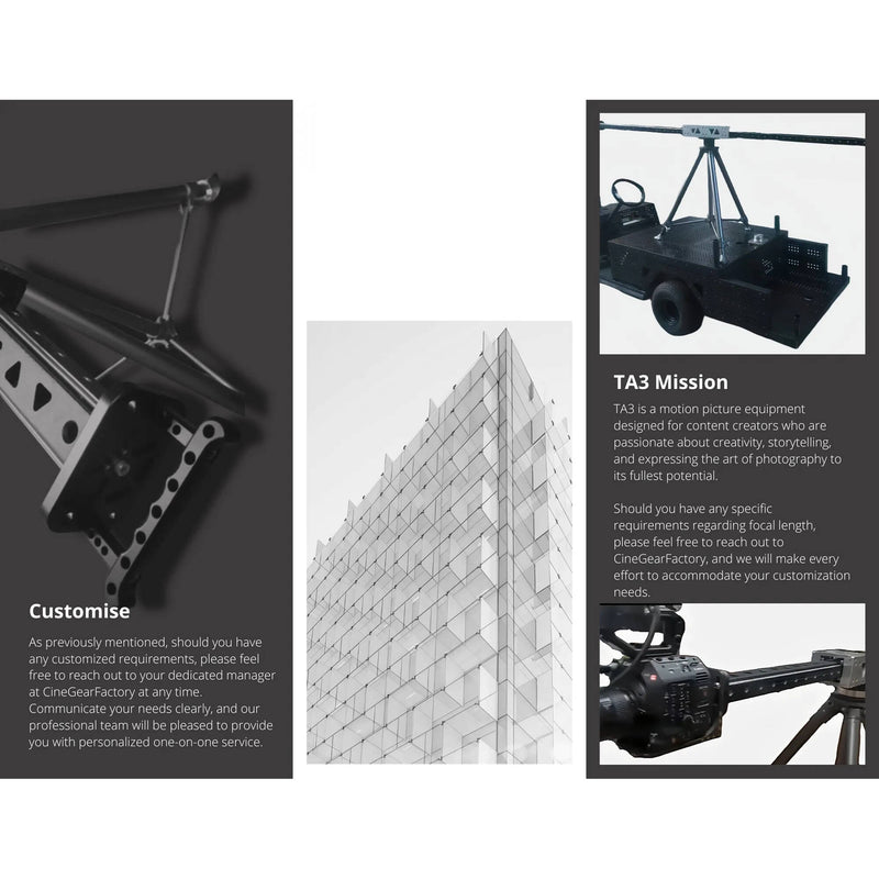 CineGearFactory TA3 Telescopic Camera Arm Set with Heavy-Duty Tripod
