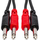 Hosa Technology Two 1/4" Male to Two 1/4" Male Unbalanced Cable (Molded) - 20'