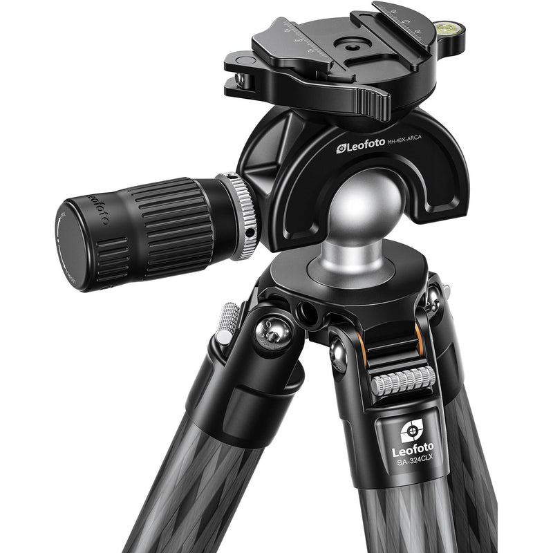 Leofoto SA-324CLX Carbon Fiber Tripod with MH-40X Arca-Type Ball Head
