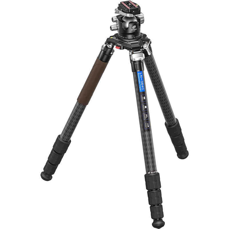 Leofoto LN-364C Heavy Duty Carbon Fiber Tripod with LH-55LR Ball Head and 75mm Bowl Adapter